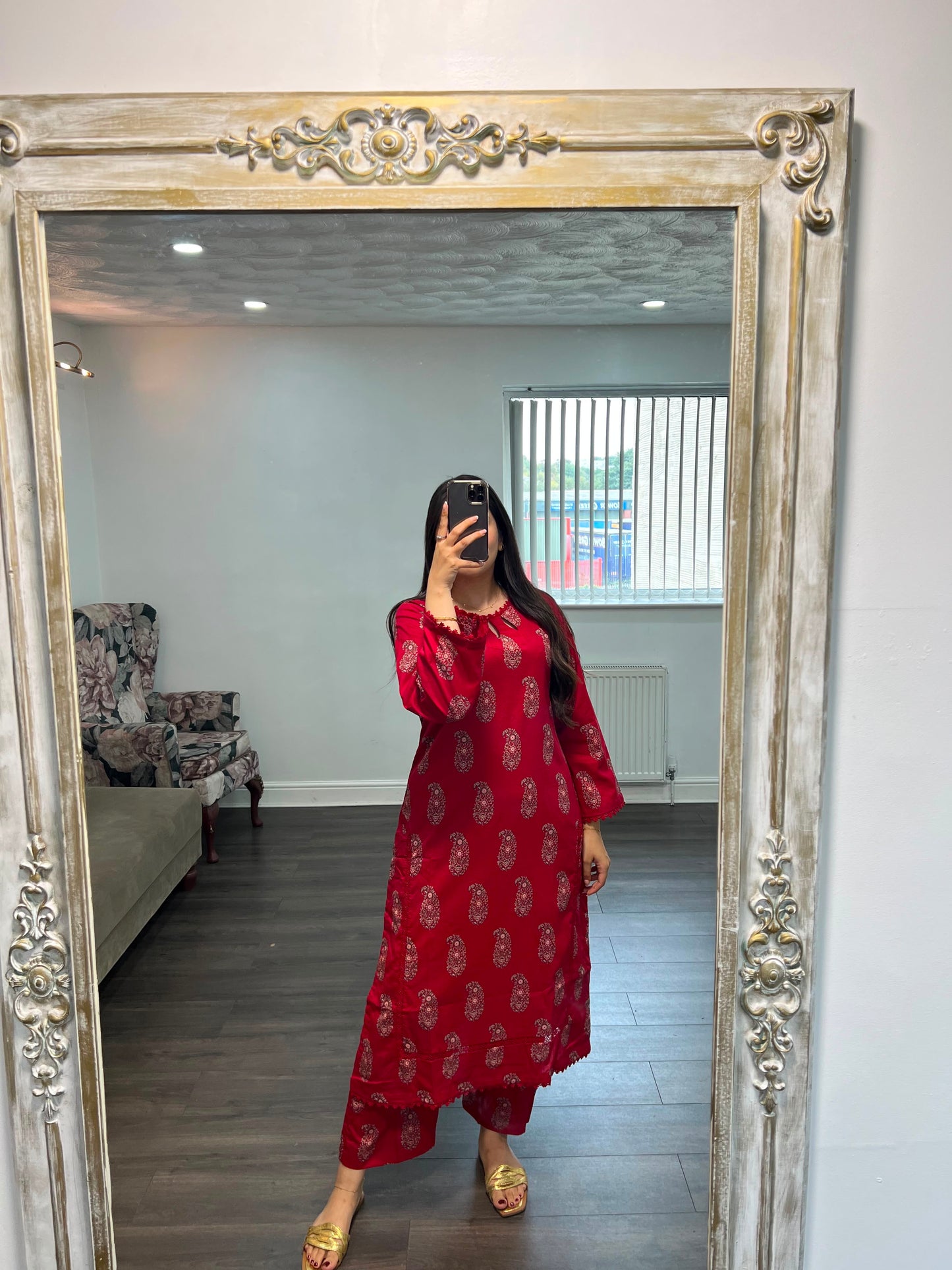 Rastaah Red Lawn Outfit Summer