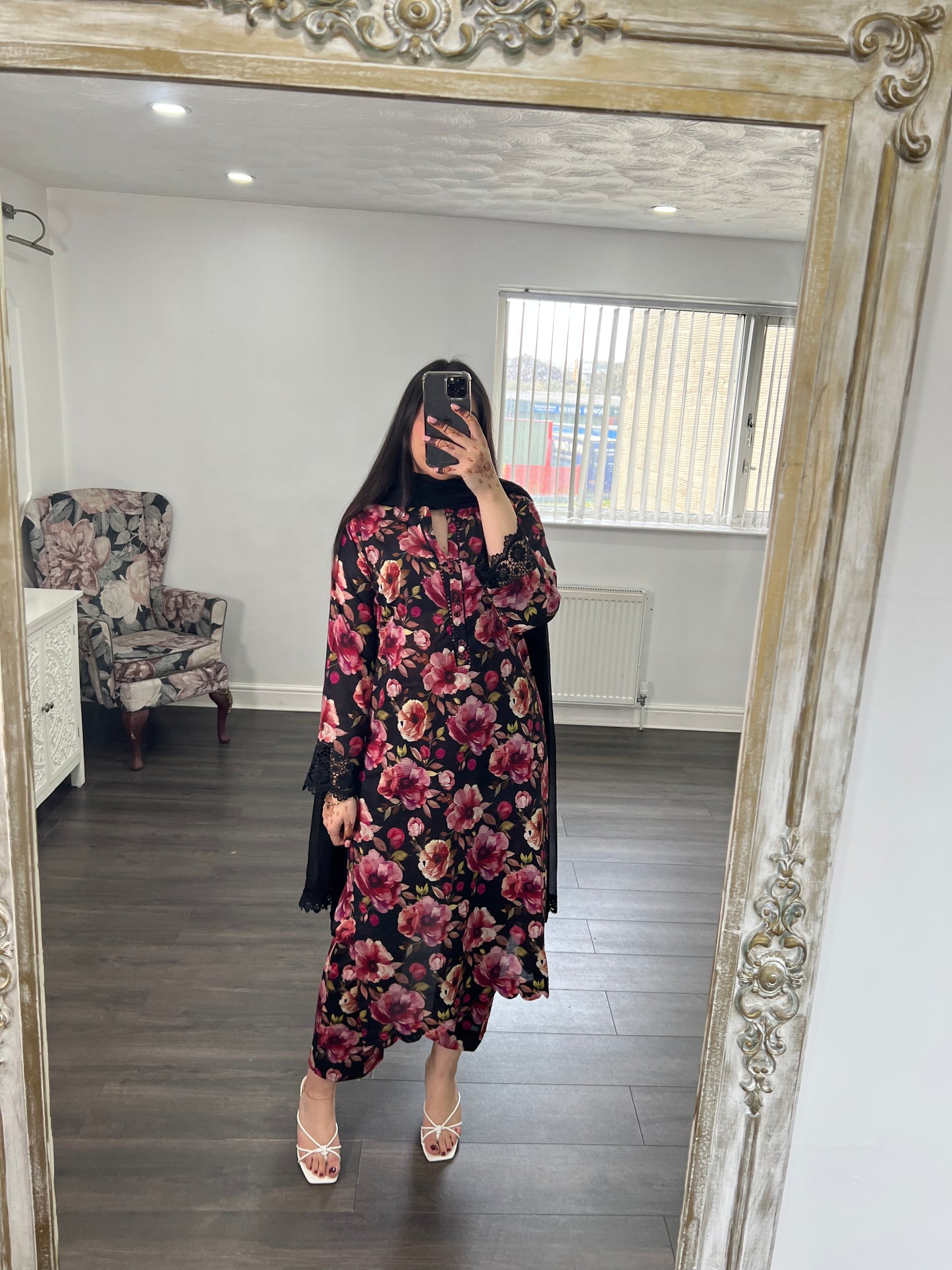 Zimal - Floral Three Piece Summer Southasian Outfit ready to wear