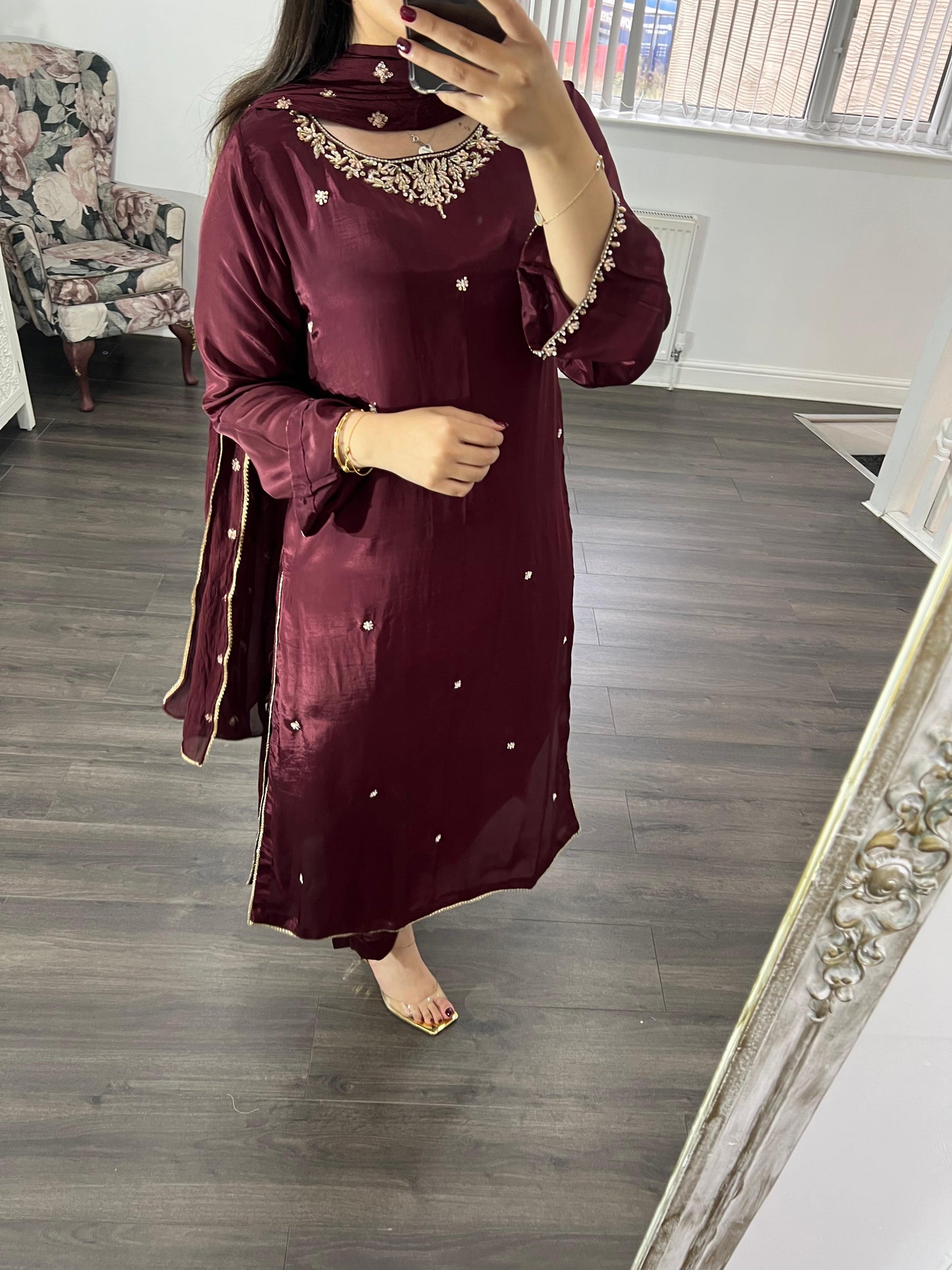 Fezah - Three Piece Silk-Hand Emb