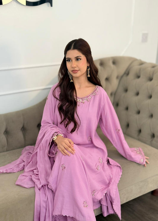 Mahveen – 3 Piece Silk Lawn Suit