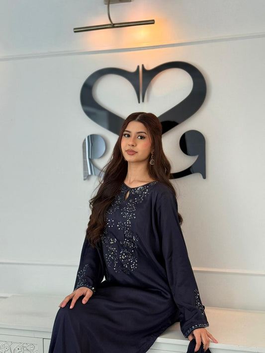 Noir Elegance – 3PC Silk Lawn Collection