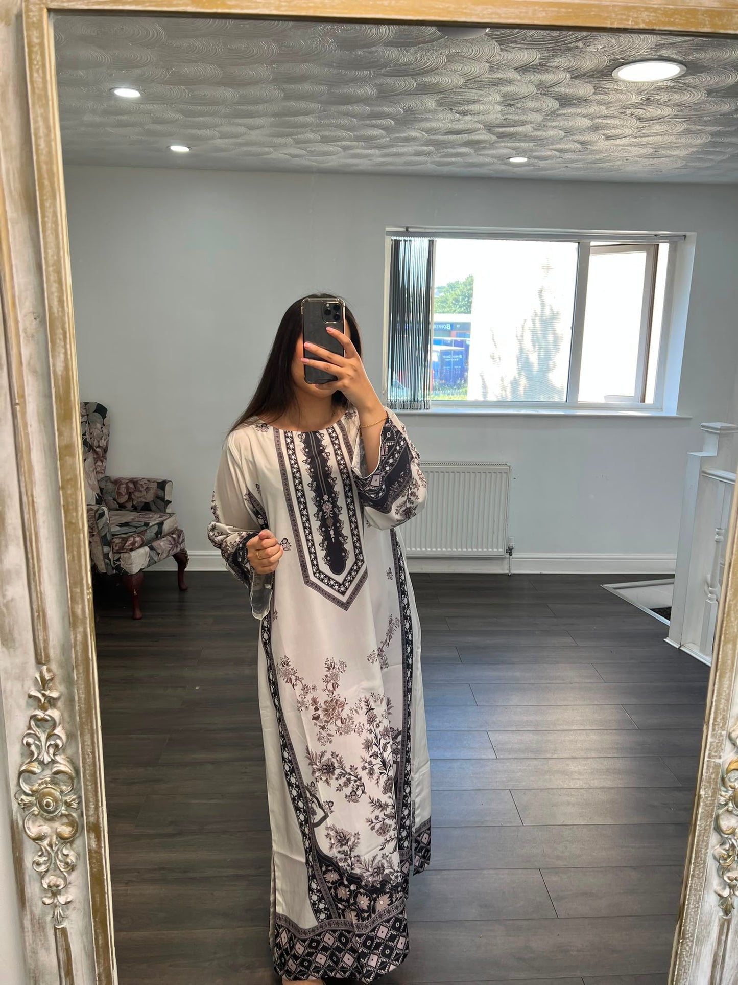 Midnight Bloom Kaftan Shirt