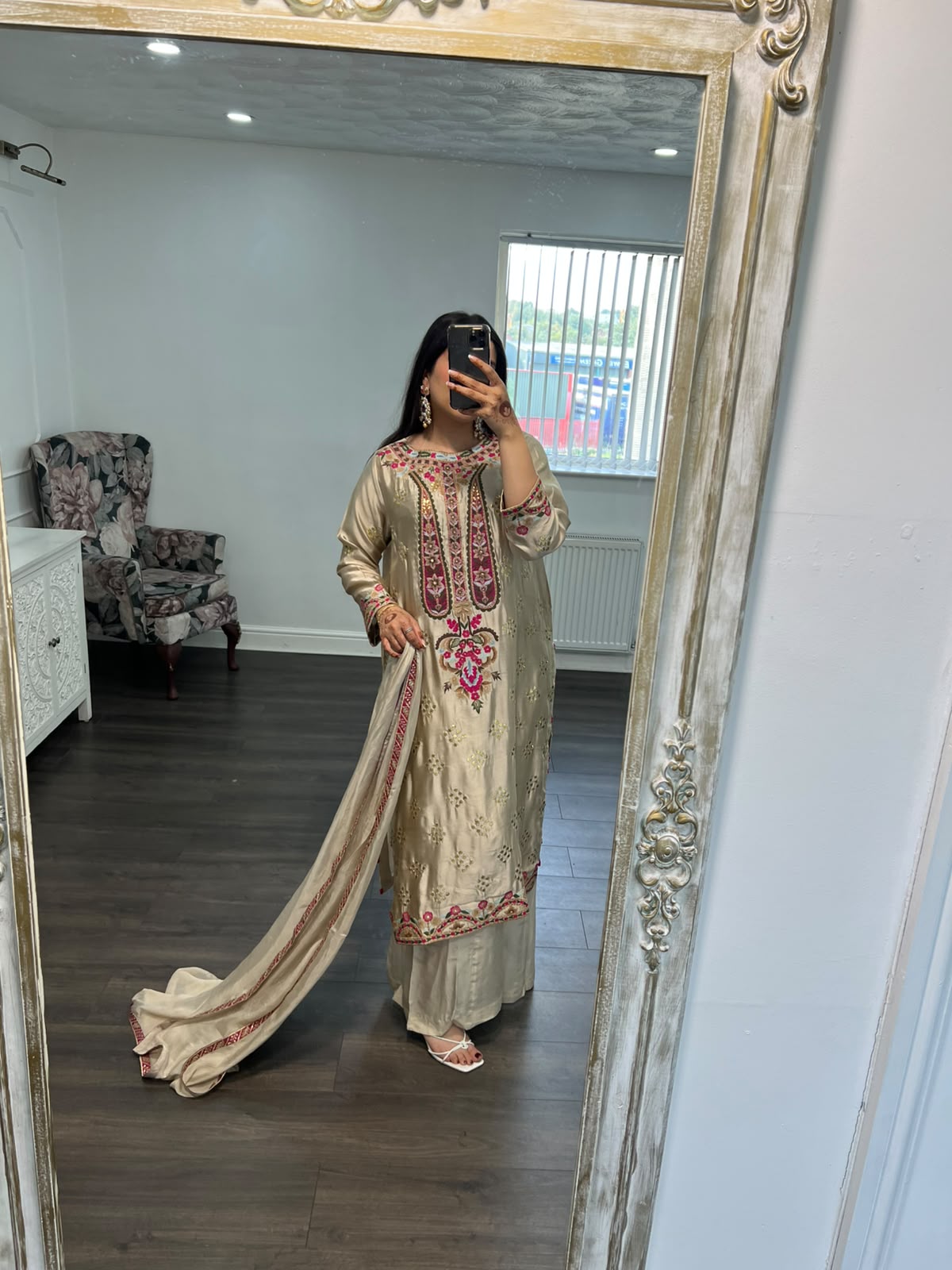 Mehrbano – Gold Embroidered 3-Piece Luxury Pret