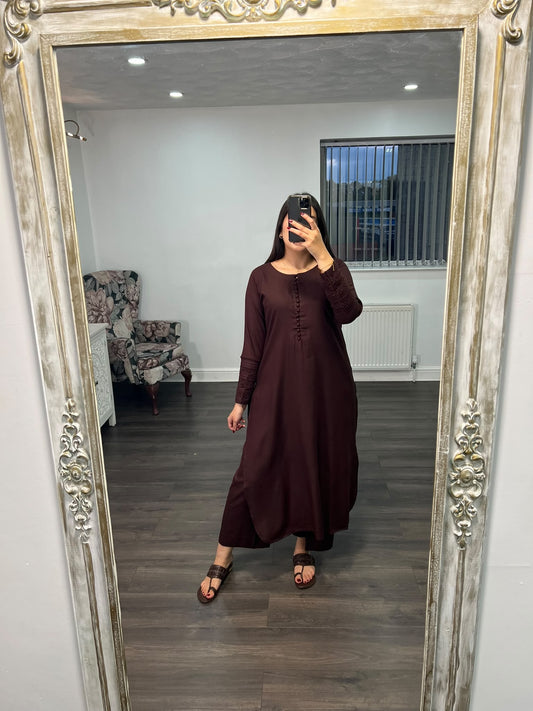 MEERUB – Embroidered Winter Long Suit