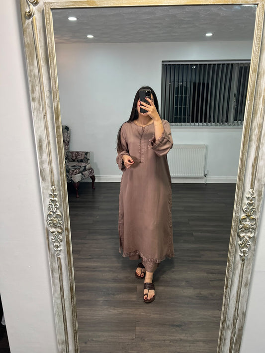 FIZA – Long-Length Karandi A-Line Dress