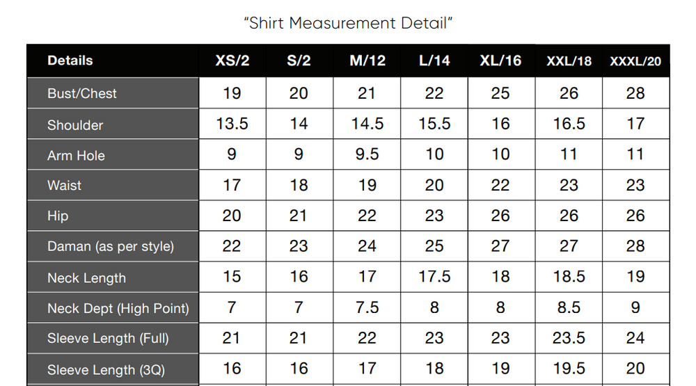 Size Chart
