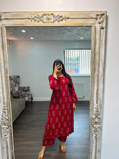 Rastaah Red Lawn Outfit Summer