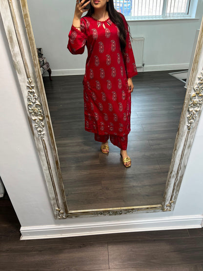 Rastaah Red Lawn Outfit Summer