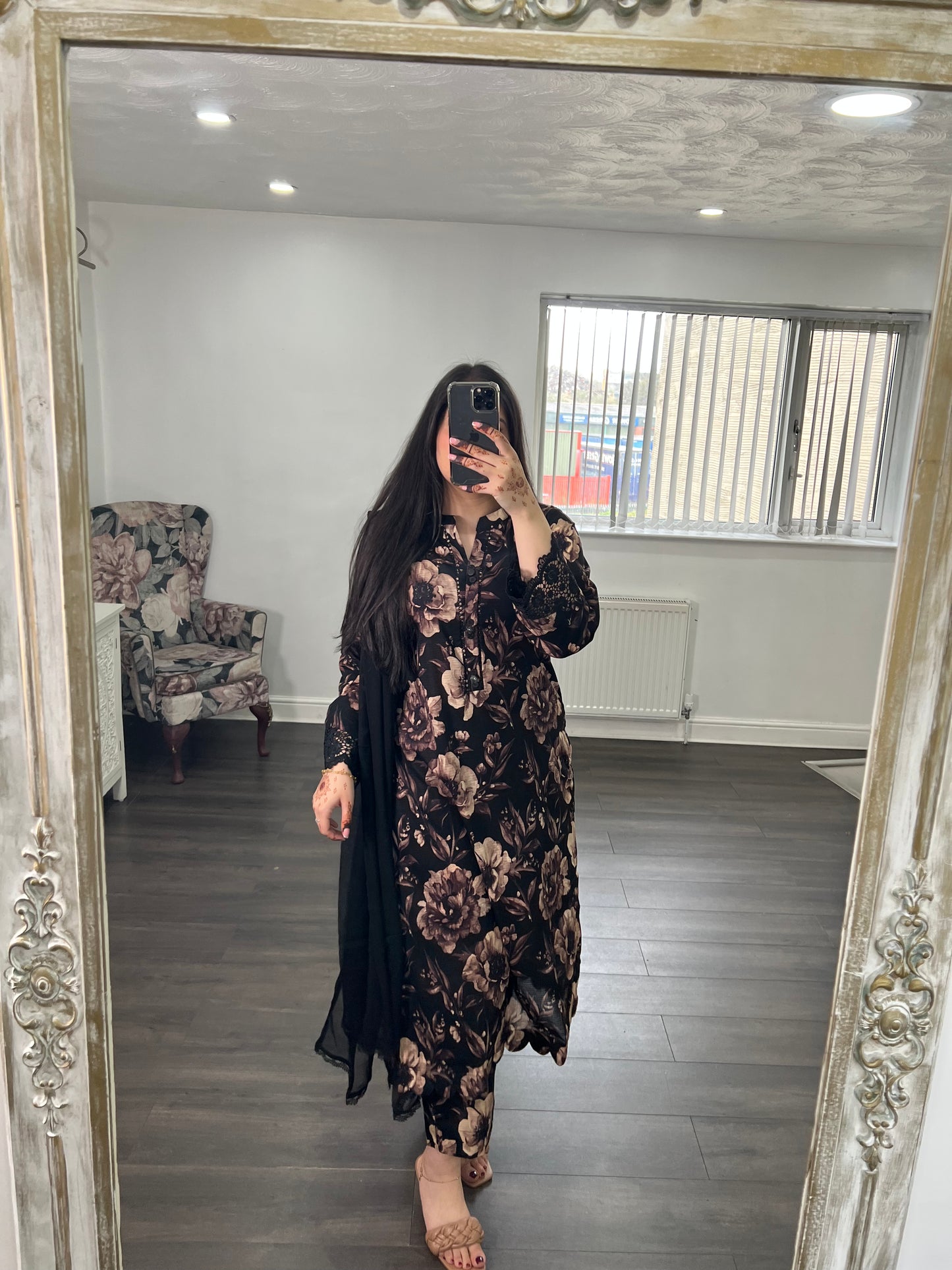 Zimal - Floral Three Piece Summer Southasian Outfit ready to wear