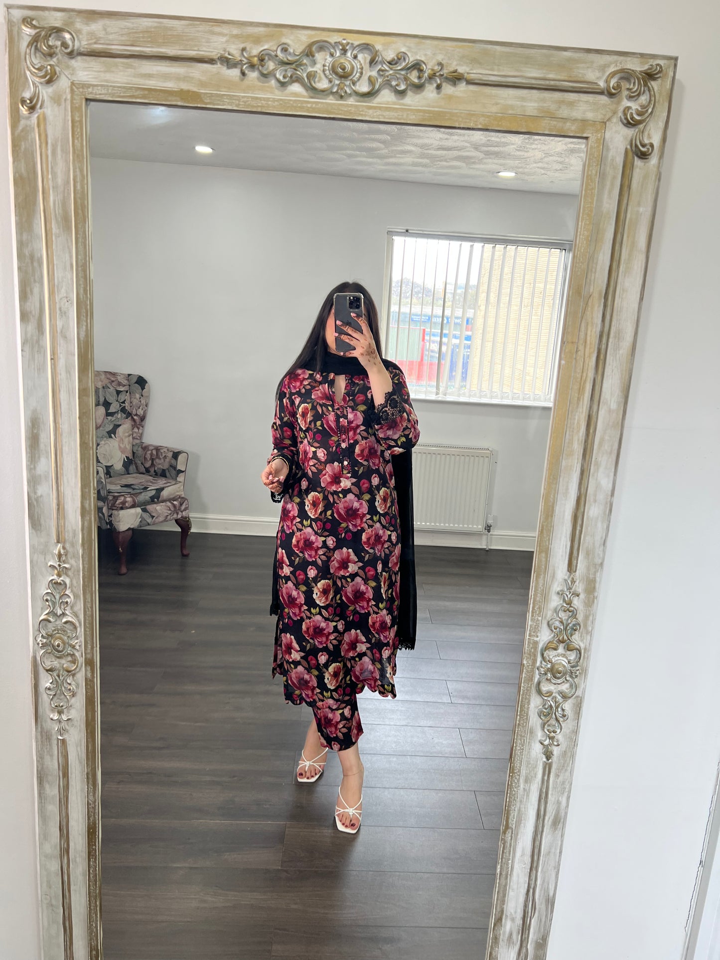 Zimal - Floral Three Piece Summer Southasian Outfit ready to wear