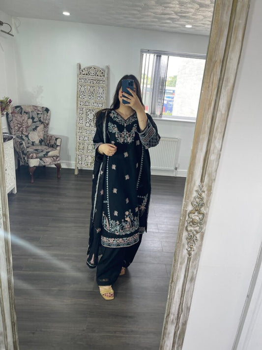 Zartasha Black Embroidered Pret
