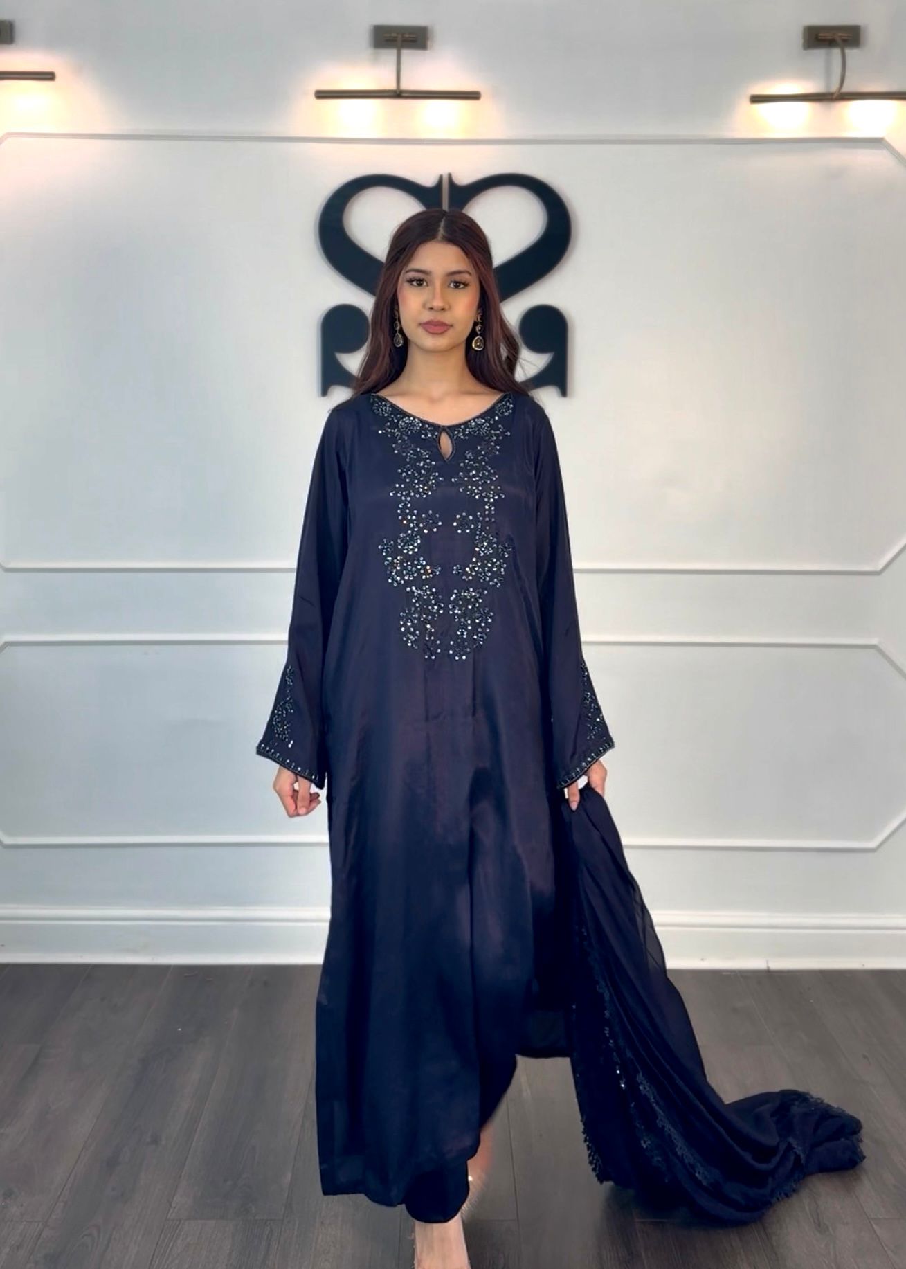 Noir Elegance – 3PC Silk Lawn Collection
