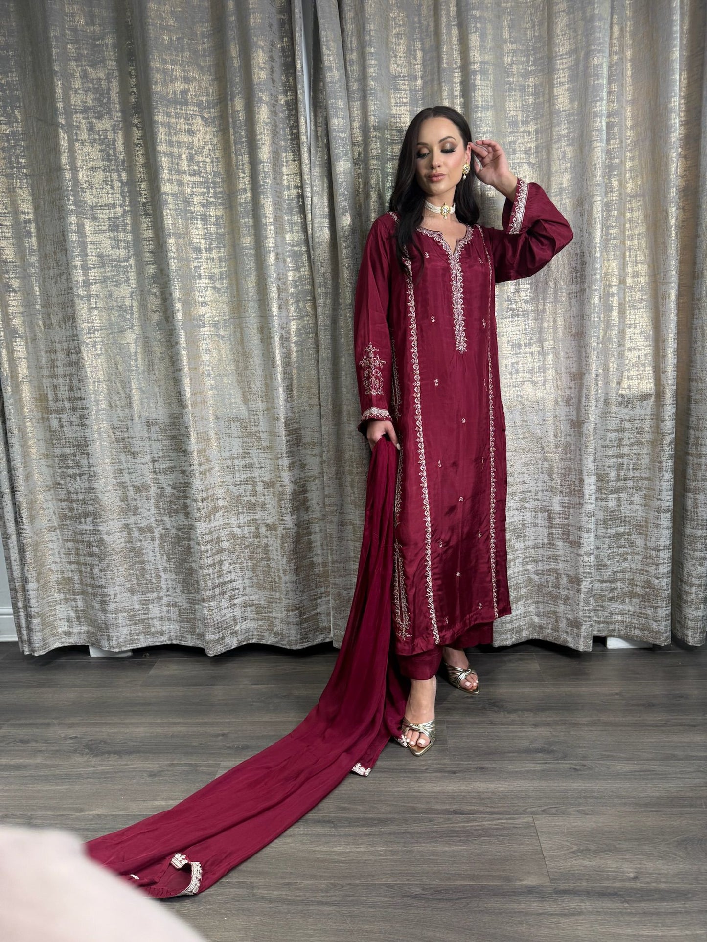 MAHROSH – Luxury Eid Edit | 3PC Shisha Silk Ensemble