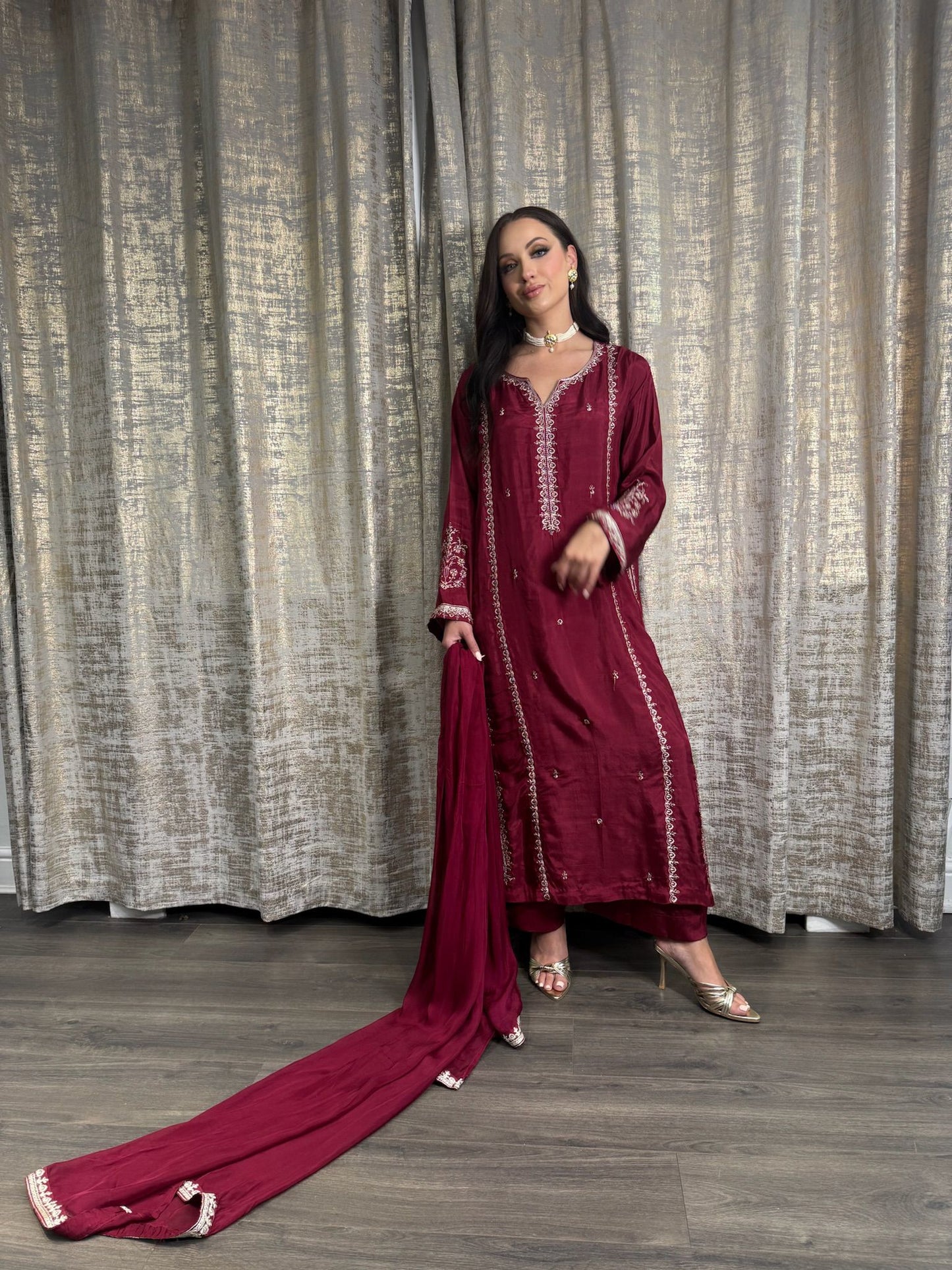 MAHROSH – Luxury Eid Edit | 3PC Shisha Silk Ensemble