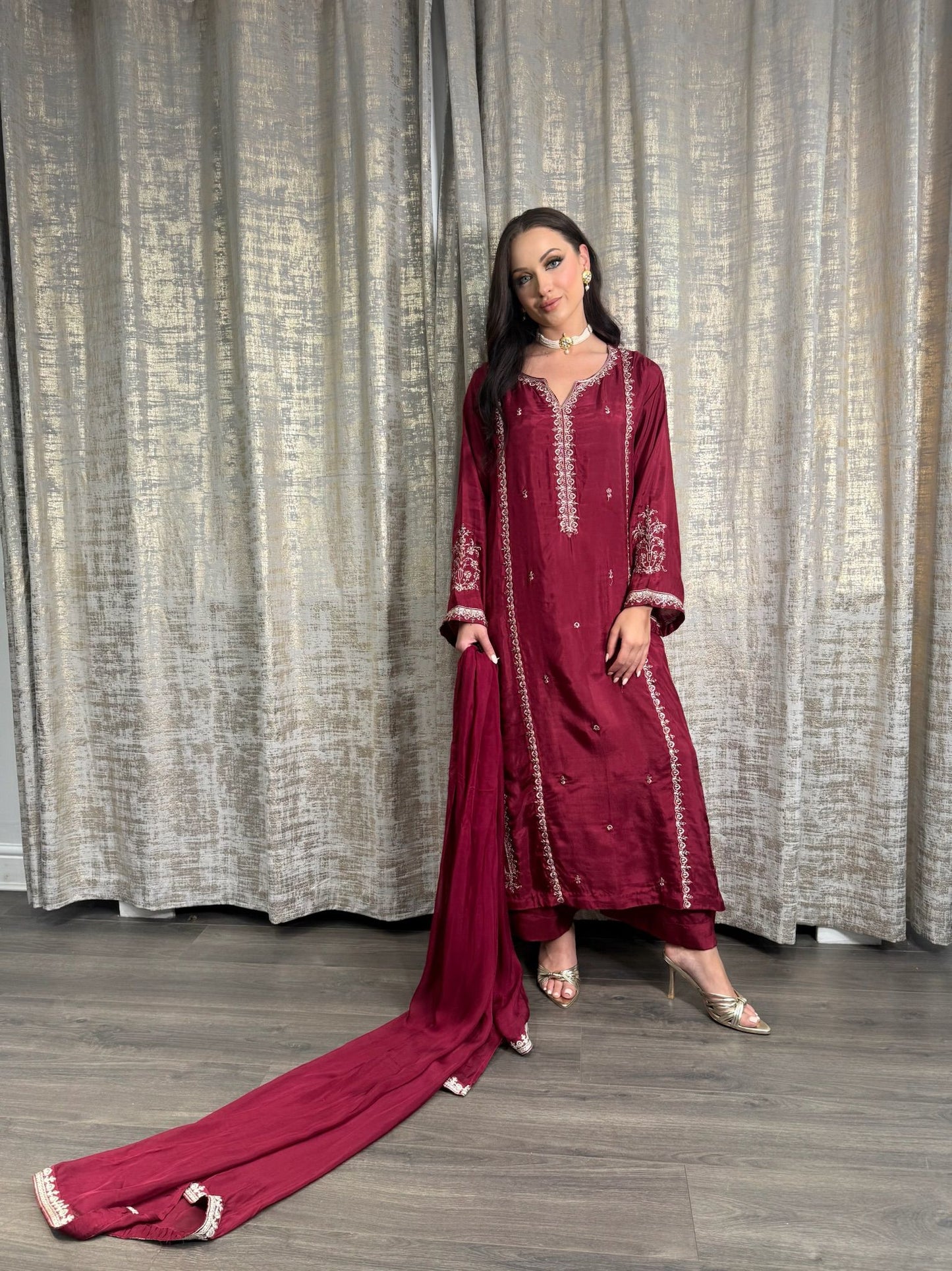 MAHROSH – Luxury Eid Edit | 3PC Shisha Silk Ensemble
