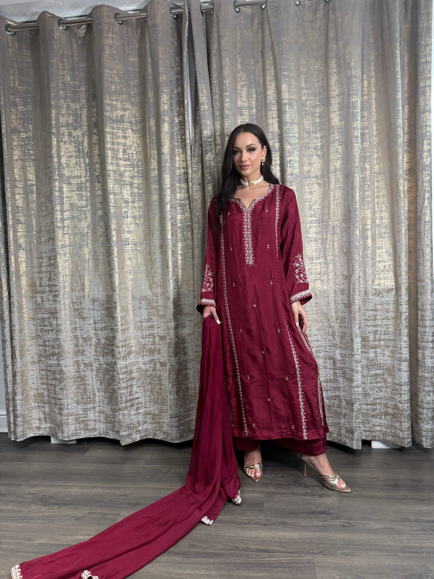 MAHROSH – Luxury Eid Edit | 3PC Shisha Silk Ensemble