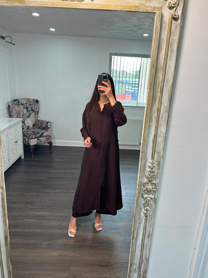Hooria Brown – Premium Viscose 2 Piece Suit