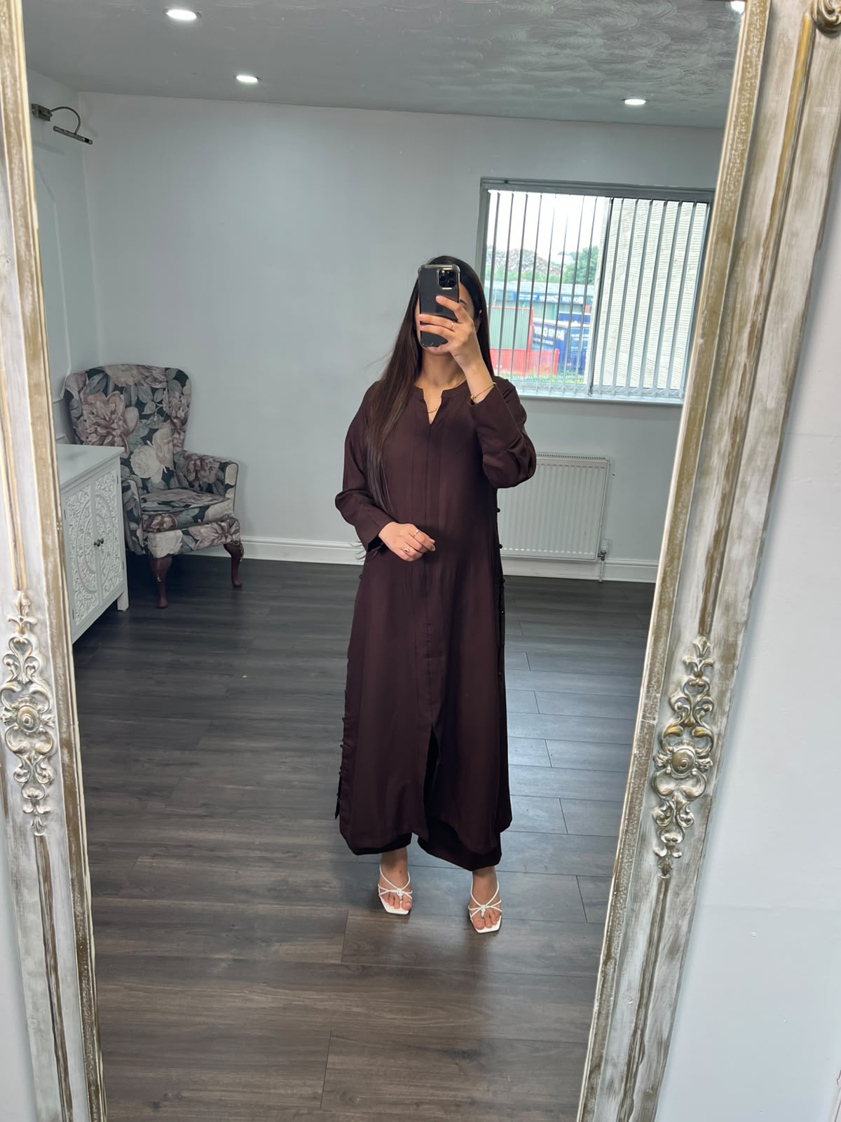 Hooria Brown – Premium Viscose 2 Piece Suit
