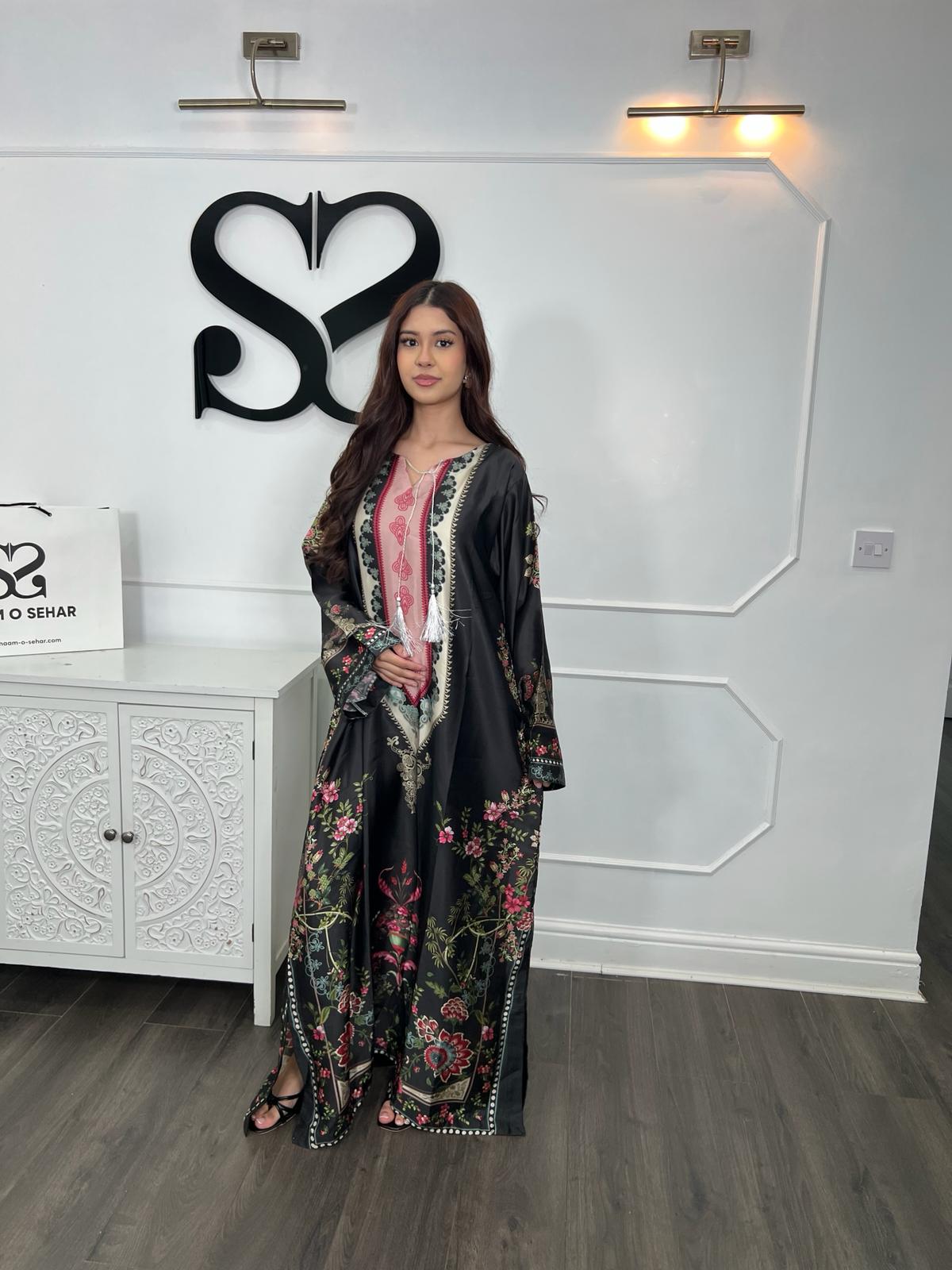 Sereen – Premium Silk Printed Kaftan