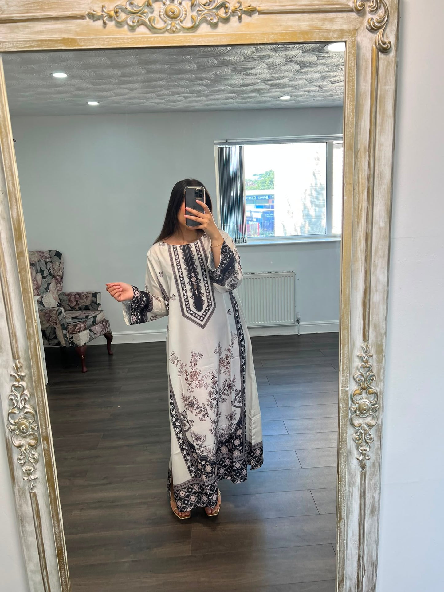 Midnight Bloom Kaftan Shirt