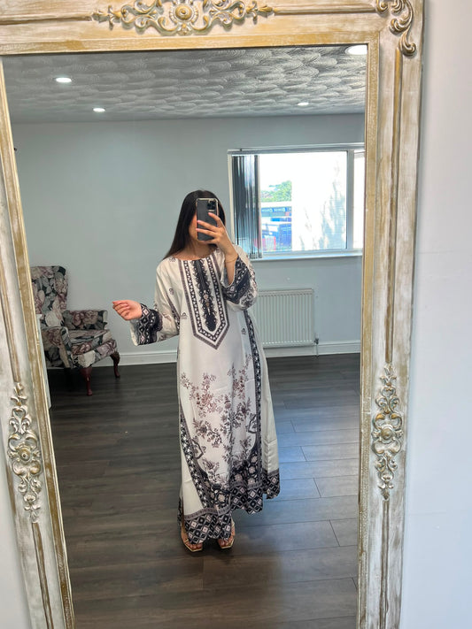 Midnight Bloom Kaftan Shirt