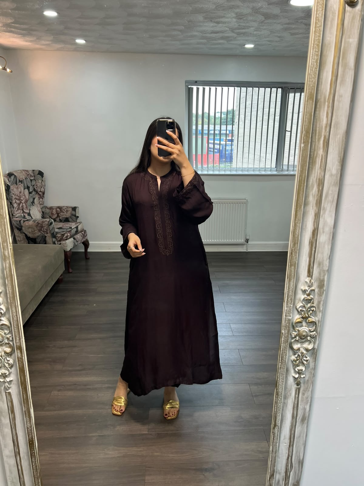 Mehvara – Deep Plum 2 Piece Embroidered Moss Crepe Set