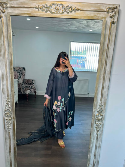 Moonlit Bloom Hand-Embellished Ensemble