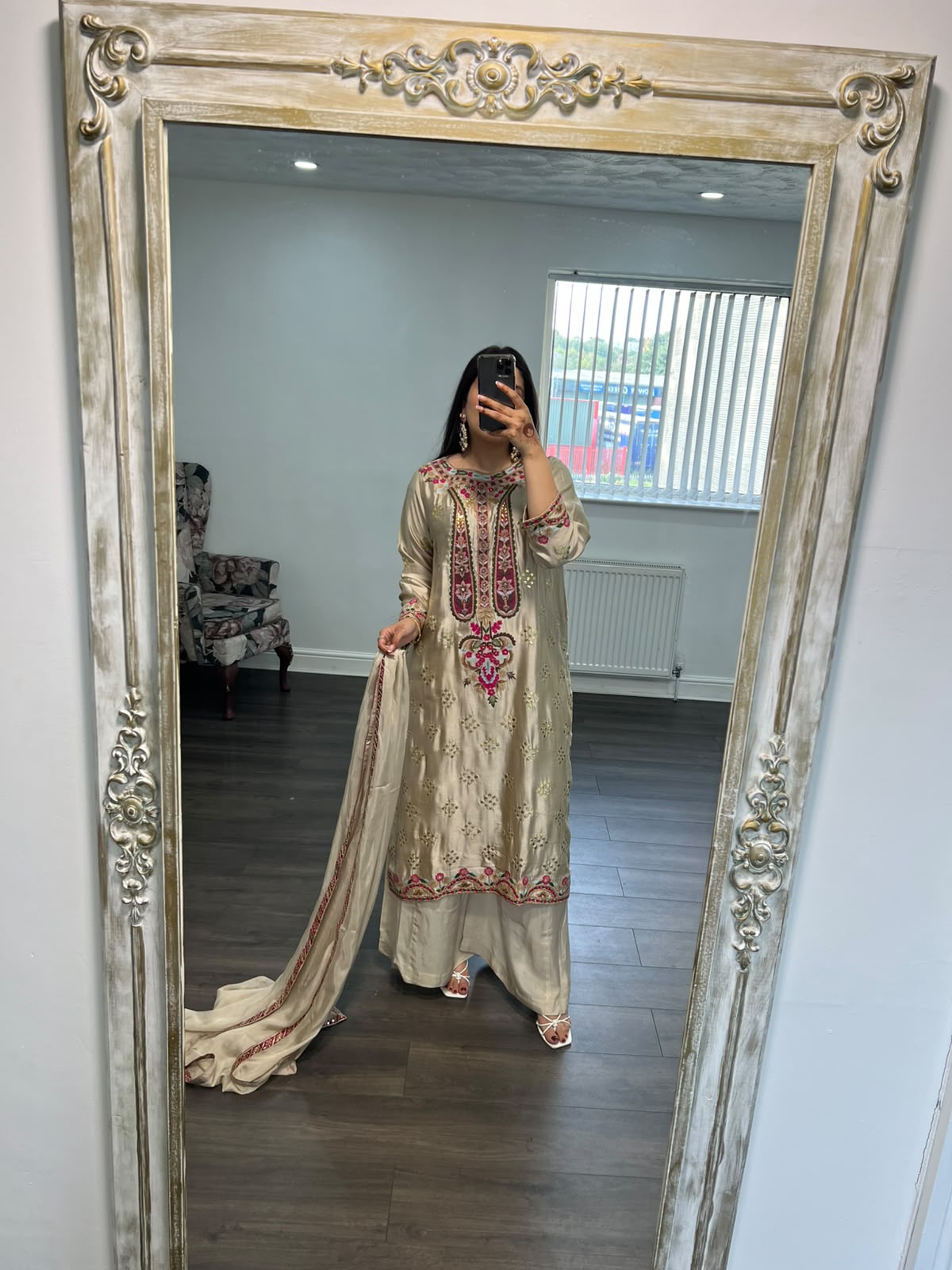 Mehrbano – Gold Embroidered 3-Piece Luxury Pret
