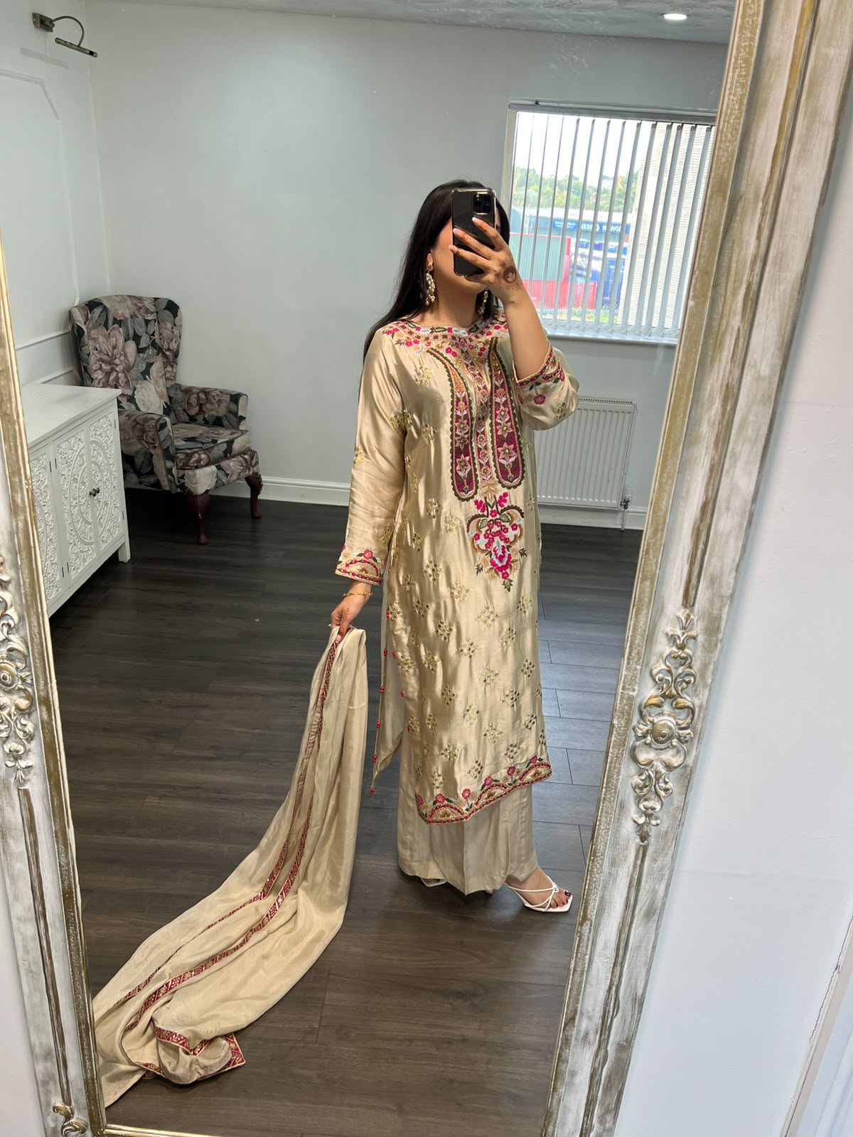 Mehrbano – Gold Embroidered 3-Piece Luxury Pret