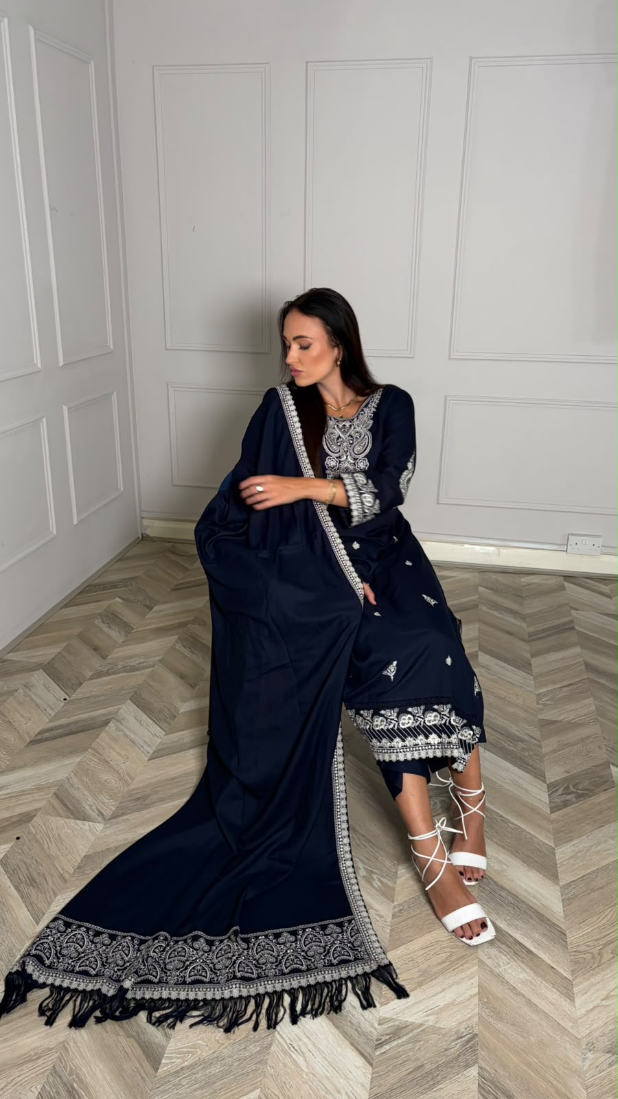 NAFEESA — Viscose Woven Winter 3-Piece Suit with Shawl