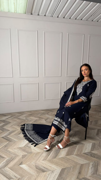 NAFEESA — Viscose Woven Winter 3-Piece Suit with Shawl