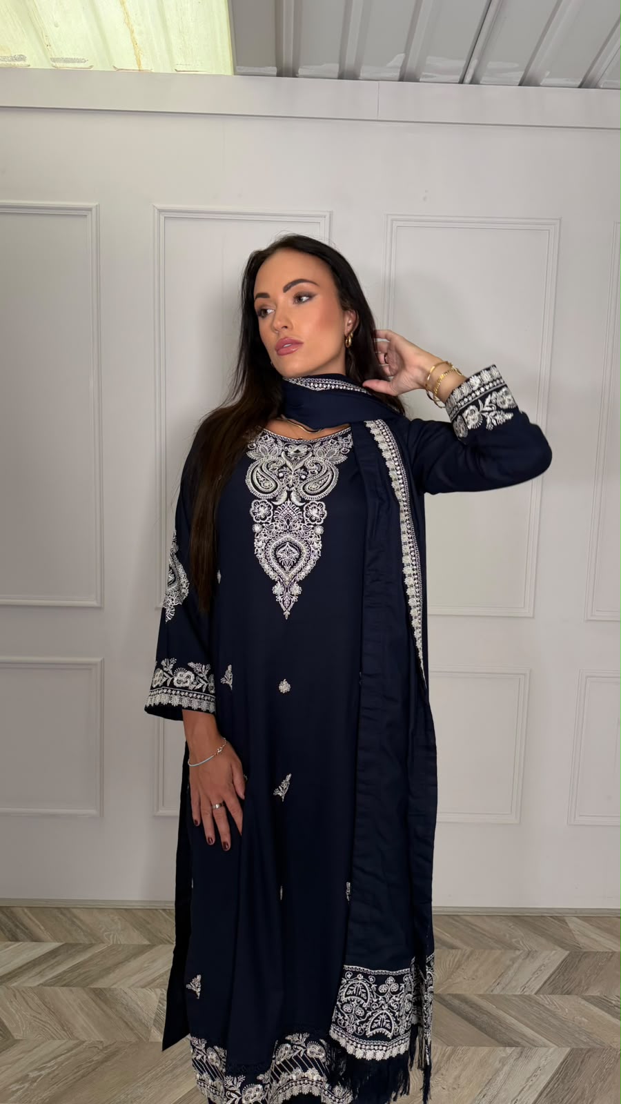 NAFEESA — Viscose Woven Winter 3-Piece Suit with Shawl