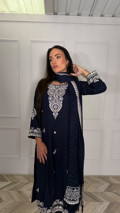 NAFEESA — Viscose Woven Winter 3-Piece Suit with Shawl
