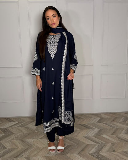 NAFEESA — Viscose Woven Winter 3-Piece Suit with Shawl