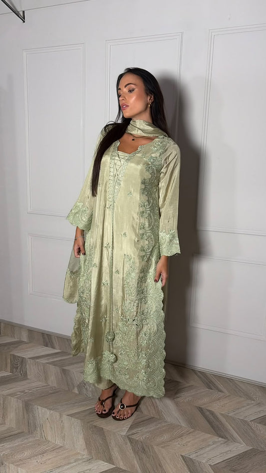 GUL-E-NOOR – Elegant Printed 3 Piece Suit