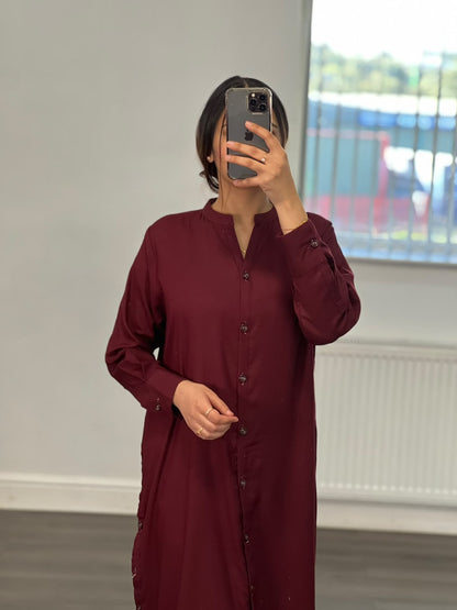 MEHAR – Elegant Maroon 2 Piece Suit