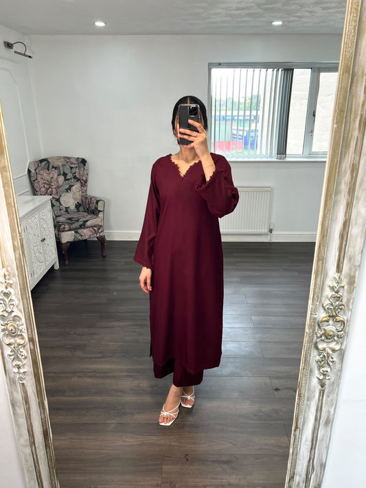 AAFREEN MAROON — 2 PIECE SUIT