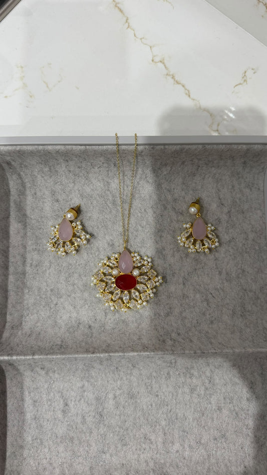 Rosé Ruby Pendant Set