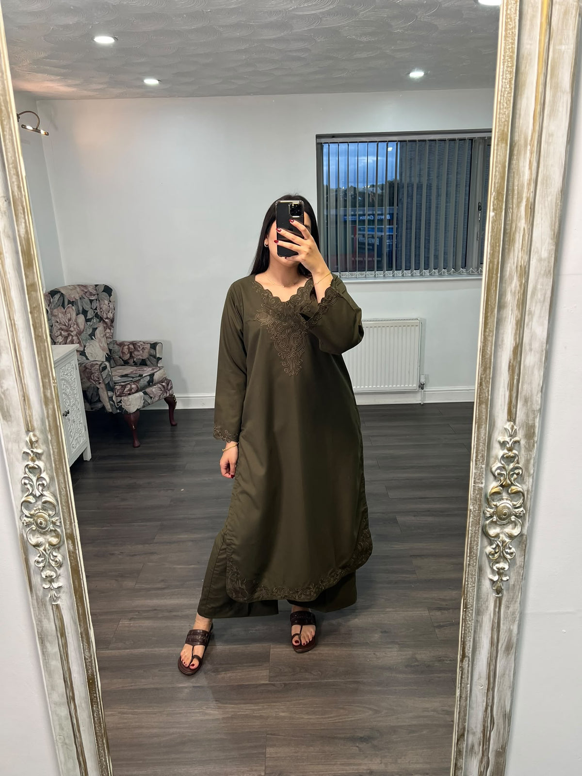 MAHIN – Embroidered Winter Long Dress