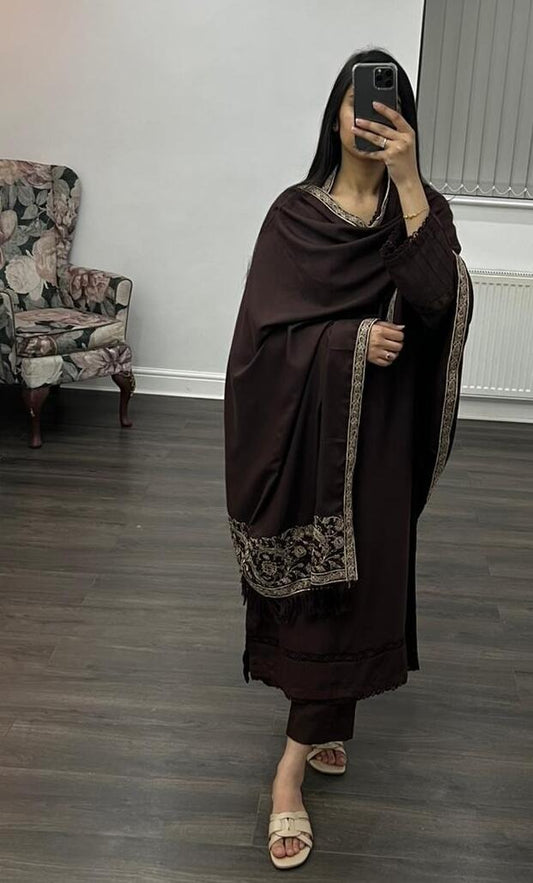 Zayb - Three Piece With Shawl