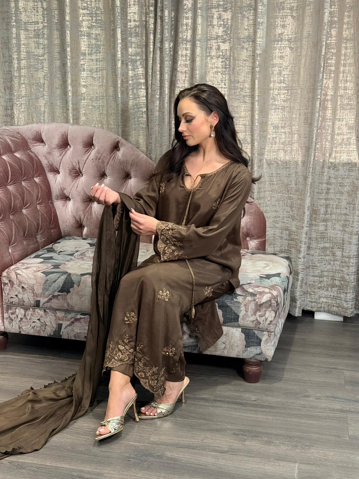 NOIRÉ – Eid Luxe Collection | 3PC Silk with Handwork