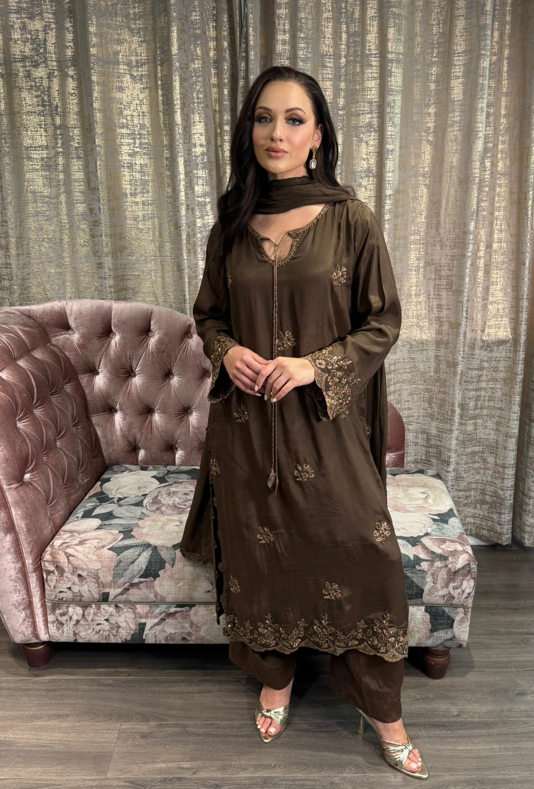 NOIRÉ – Eid Luxe Collection | 3PC Silk with Handwork